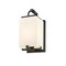 Z-Lite Sana 1 Light Outdoor Wall Sconce, Black & White Opal 593S-BK - alternate 5